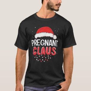 Pregnant Santa Claus Christmas Matching Costume T-Shirt