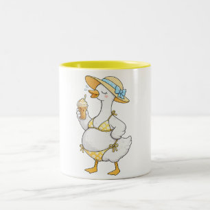 Pregnant Silly Goose Summer , Pregnancy Maternity Two-Tone Coffee Mug