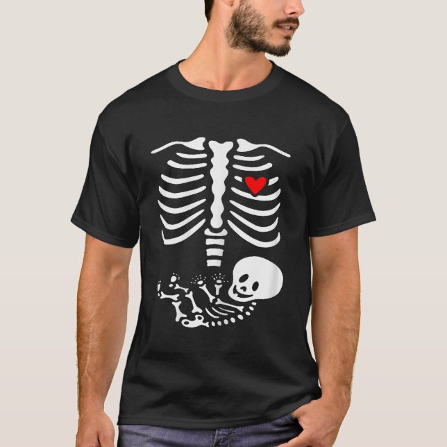 Pregnant Skeleton Costume Halloween Shirt (Front)