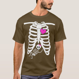 Pregnant Skeleton Shirt Baby Girl  Women  Xray Mat