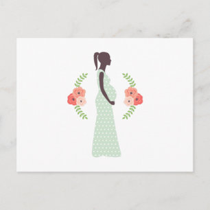 Pregnant Woman Announcement Postcard