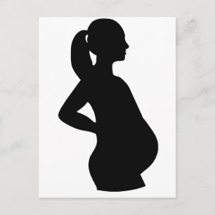 Pregnant Woman Announcement Postcard