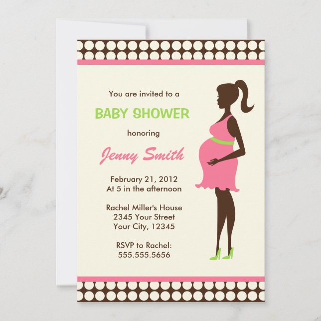 Pregnant Woman Baby Shower Invitation (Front)