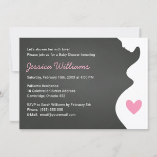 Pregnant Woman Baby Shower Invitation for a Girl