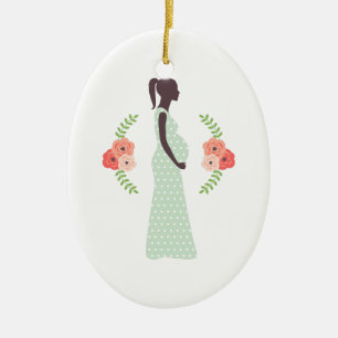 Pregnant Woman Ceramic Tree Decoration
