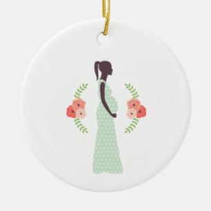 Pregnant Woman Ceramic Tree Decoration