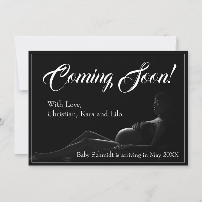Pregnant woman - Coming Soon, Baby Announcement (Front)