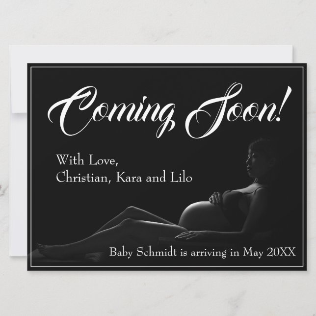 Pregnant woman - Coming Soon, Baby Announcement (Front)