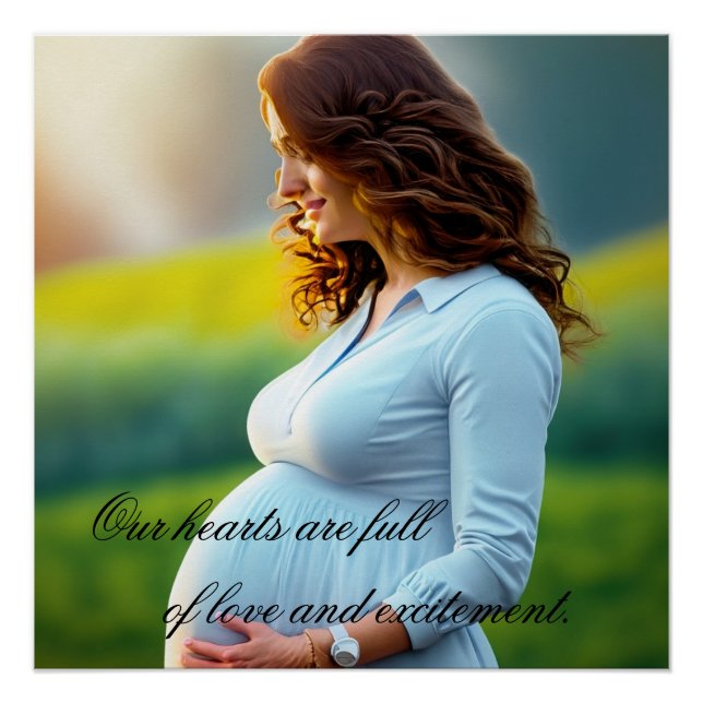 Pregnant Woman Floral Minimalist Art Nursery Bed Poster (Front)