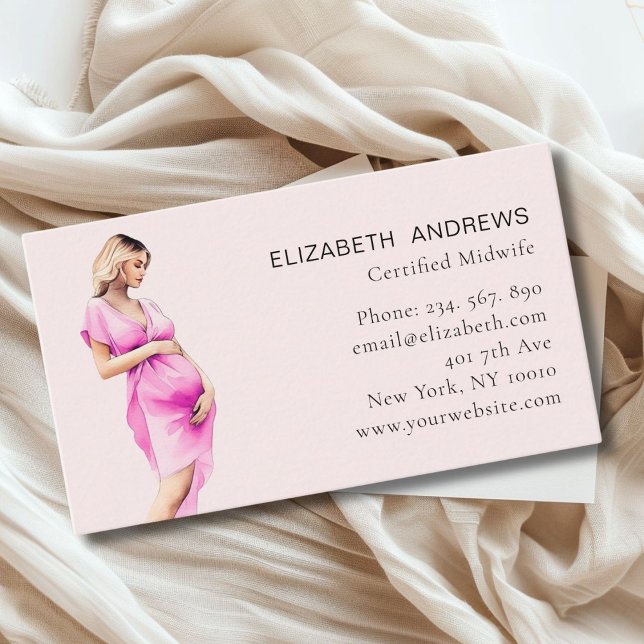 Pregnant woman Illustration, simply  Business Card (Pregnant Woman Illustration, Business Card for Midwifes and other Service Providers.)