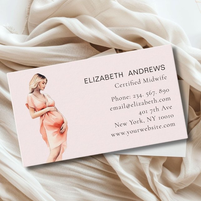 Pregnant woman Illustration, simply  Business Card (Pregnant Woman Illustration, Business Card for Midwifes and other Service Providers.)