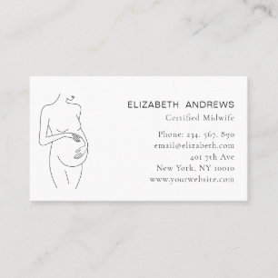 Pregnant woman Illustration, simply modern Ad Labe Business Card