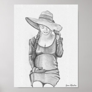 Pregnant Woman Painting Print