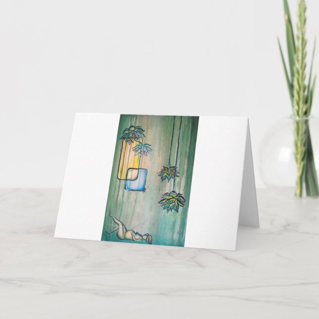 Pregnant Woman with Lotus Flowers Card (Front)