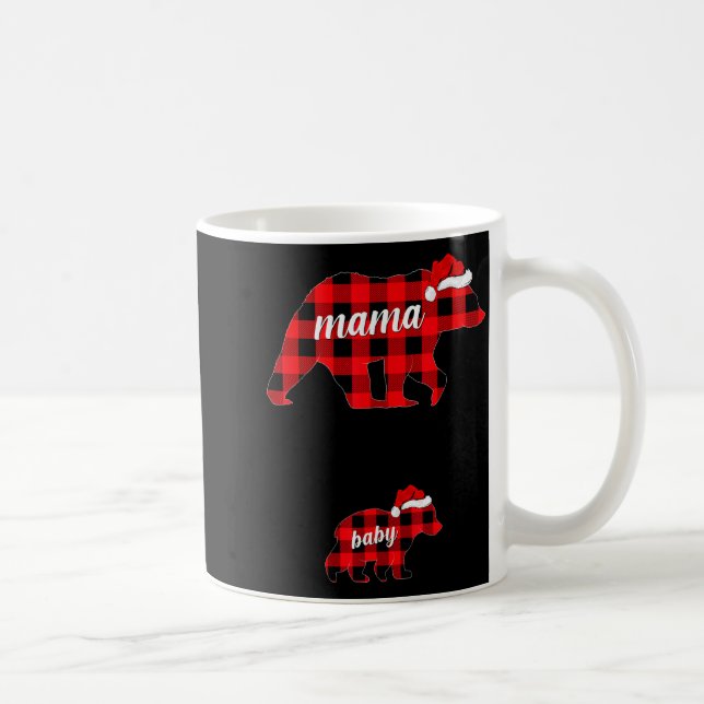 Pregnant Women Mama Bear Pregnancy Christmas Pajam Coffee Mug (Right)