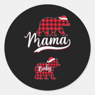 Pregnant Women Mom Mama Bear Pregnancy Christmas P Classic Round Sticker
