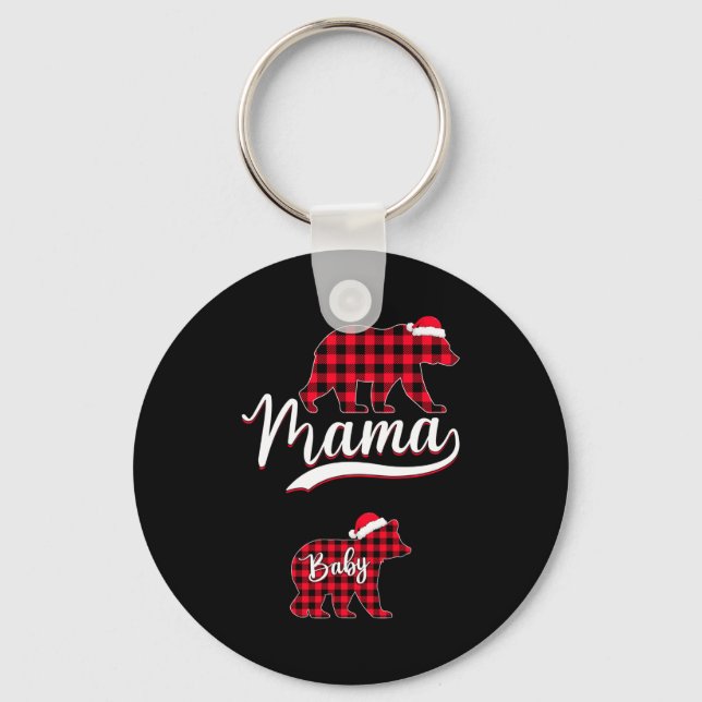 Pregnant Women Mom Mama Bear Pregnancy Christmas P Key Ring (Front)