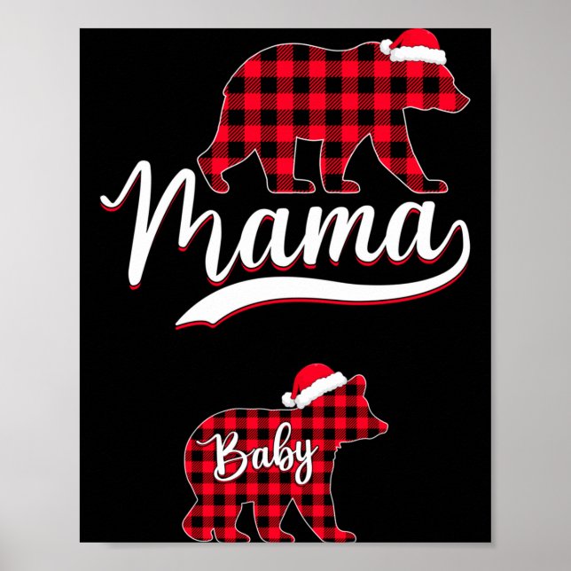Pregnant Women Mom Mama Bear Pregnancy Christmas P Poster (Front)