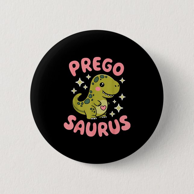 Pregosaurus Cute Retro Mommy Dinosaur Pregnancy An 6 Cm Round Badge (Front)