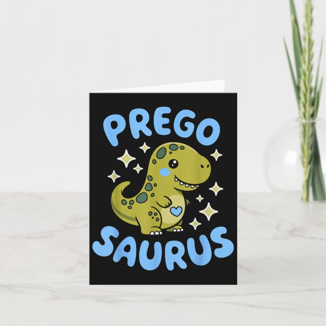 Pregosaurus Cute Retro Mommy Dinosaur Pregnancy An Card (Front)