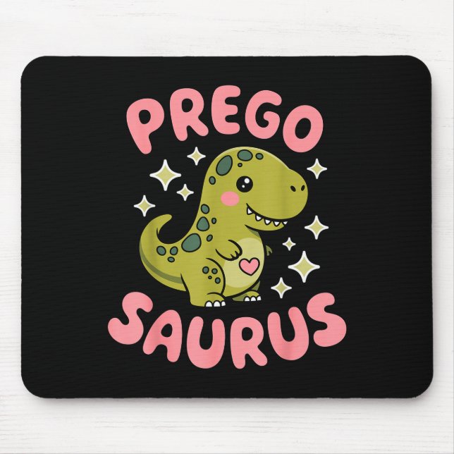 Pregosaurus Cute Retro Mommy Dinosaur Pregnancy An Mouse Mat (Front)