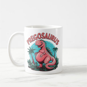 Pregosaurus Funny Pregnancy Announcement Dino Mum Coffee Mug