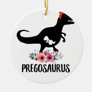 Pregosaurus Funny Pregnancy Gift Ceramic Tree Decoration