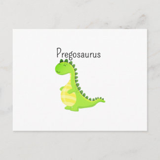 Pregosaurus Funny Pregnant Dinosaur Baby Shower  Holiday Postcard