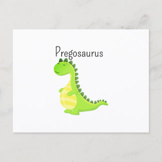 Pregosaurus Funny Pregnant Dinosaur Pregnancy  Announcement Postcard