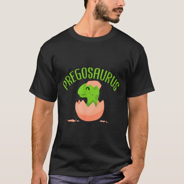 Pregosaurus Preggo Saurus Pregnant Women Dino Love T-Shirt (Front)