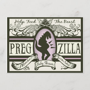 Pregzilla Baby Shower Invitation
