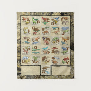 Prehistoric Animals - Dinosaurs, Mammals, Fish Tapestry