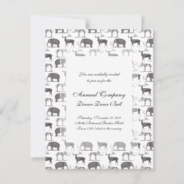 Prehistoric Animals - Woolly Mammoth and Megaceros Invitation (Front)