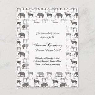 Prehistoric Animals - Woolly Mammoth and Megaceros Invitation