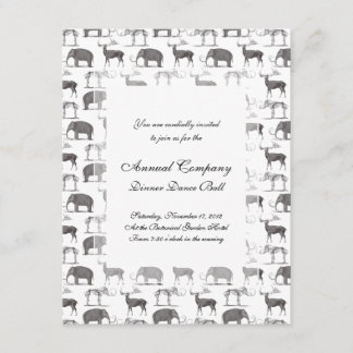 Prehistoric Animals - Woolly Mammoth and Megaceros Invitation