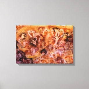 Prehistoric Cave Painting of Human Hands on Canvas Print