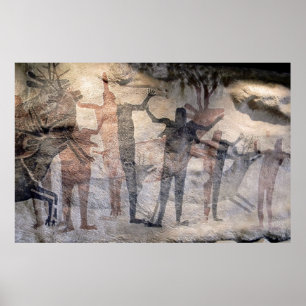 PREHISTORIC CAVE PAINTING POSTER