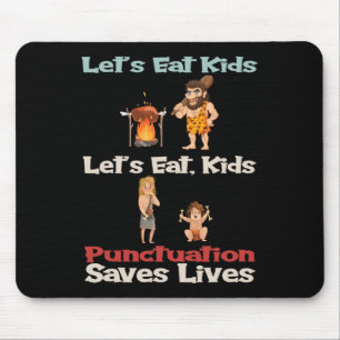 Prehistoric Cave People Lets Eat Kids Halloween Co Mouse Mat