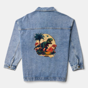 Prehistoric Cretaceous Dinosaurs Jurassic Tyrannos Denim Jacket