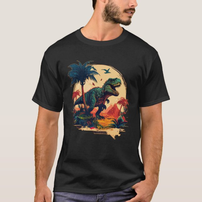 Prehistoric Cretaceous Dinosaurs Jurassic Tyrannos T-Shirt (Front)