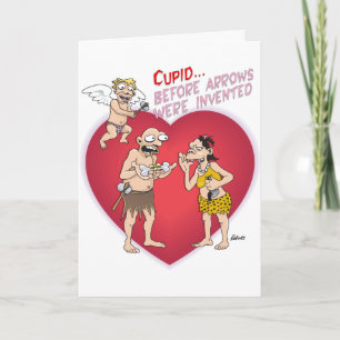 Prehistoric CUPID at work Holiday Card