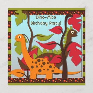 Prehistoric Dinos Birthday Invitations
