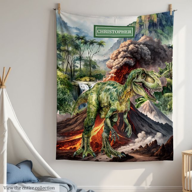 Prehistoric Dinosaur Birthday Blanket Boys Gift (Prehistoric Dinosaur Birthday Blanket for Boys Gift)
