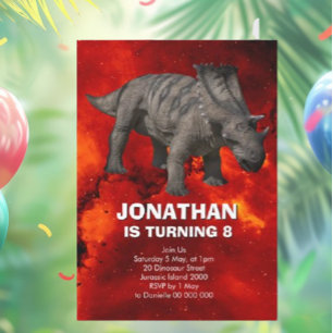 Prehistoric Dinosaur Birthday Party Invitation