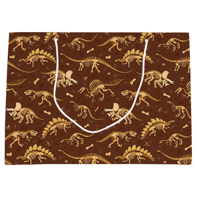 Prehistoric Dinosaur Fossils  Large Gift Bag (Front)