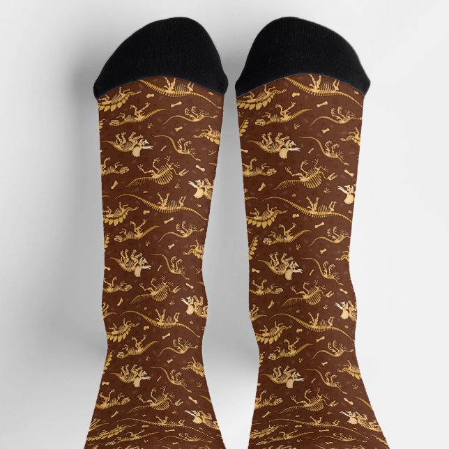 Prehistoric Dinosaur Fossils  Socks (Top)