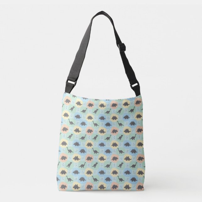 Prehistoric Dinosaur Silhouette Seamless Pattern Crossbody Bag (Front)