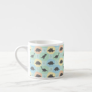 Prehistoric Dinosaur Silhouette Seamless Pattern Espresso Cup