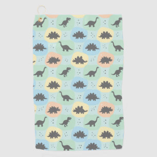 Prehistoric Dinosaur Silhouette Seamless Pattern Golf Towel
