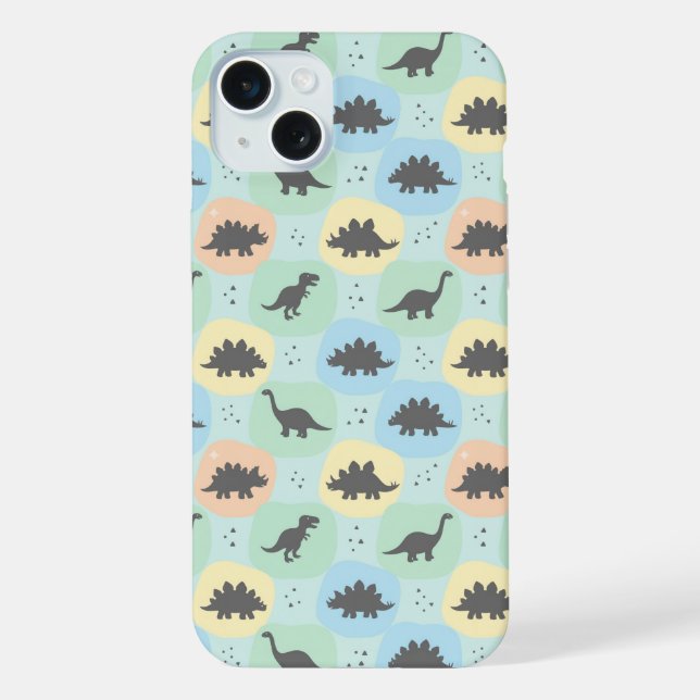 Prehistoric Dinosaur Silhouette Seamless Pattern iPhone Case (Back)